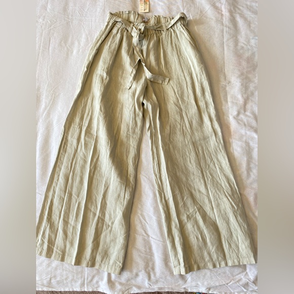 Johnny Was Linen Paperbag Wide Leg Pants - Picture 14 of 15